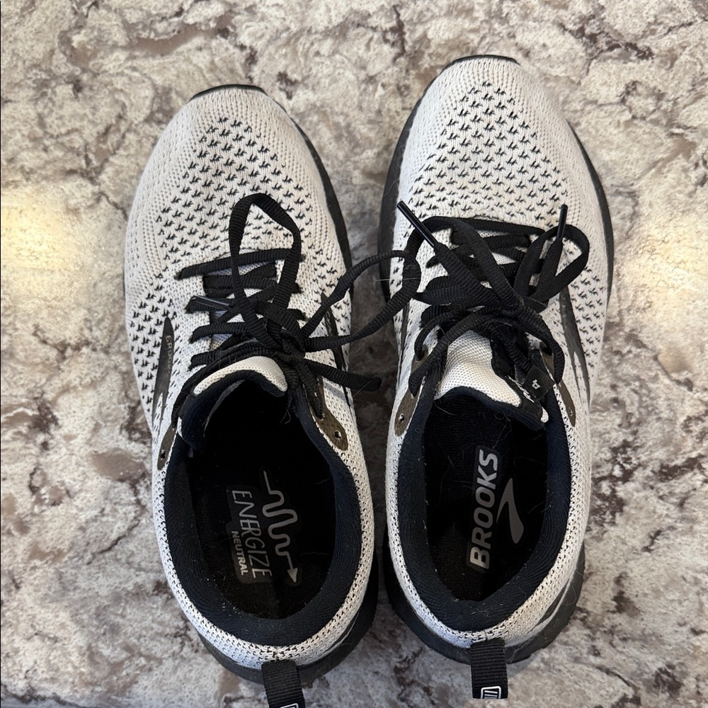 Brooks Women’s White and Black Athletic Running Shoes